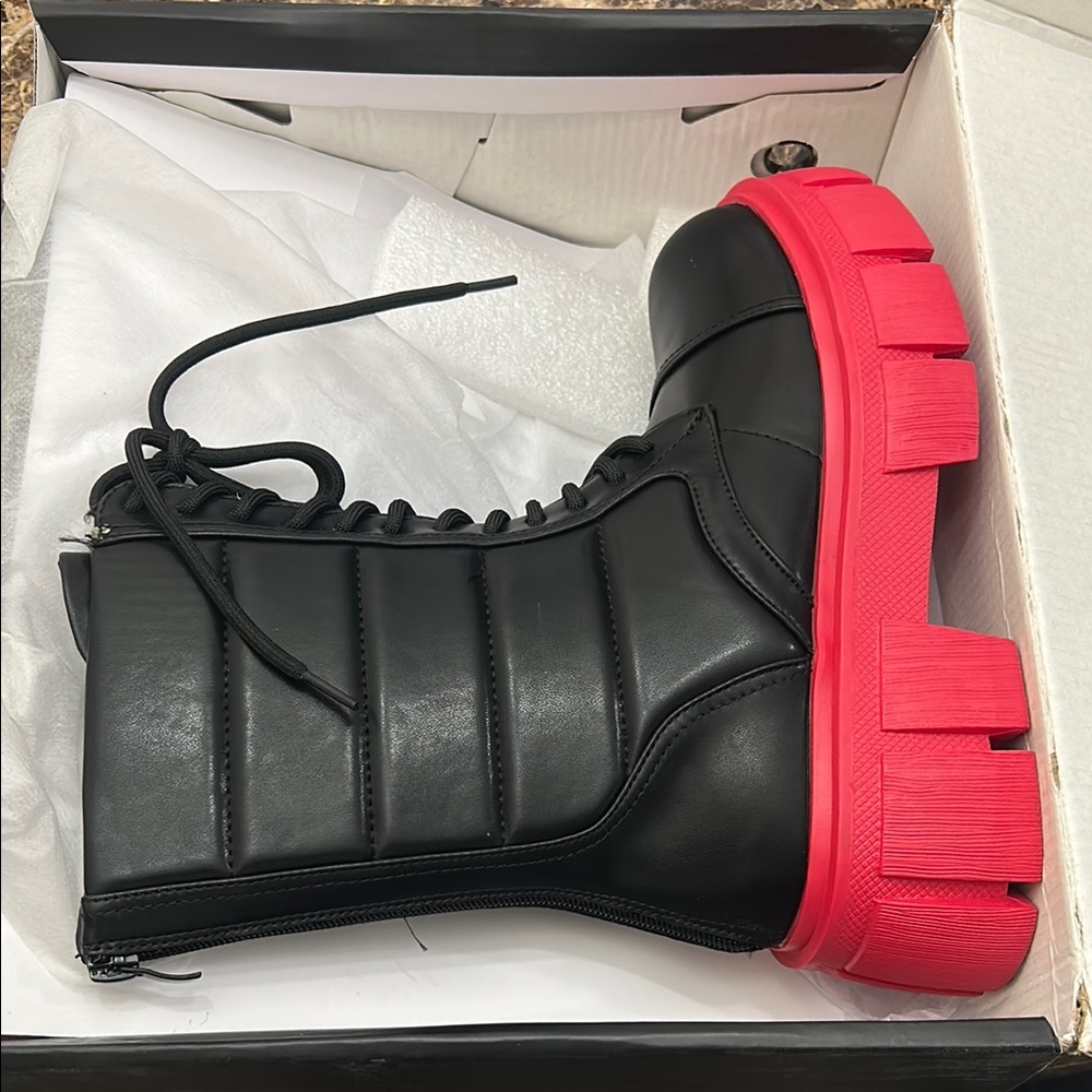 Black and Red Women's Boots